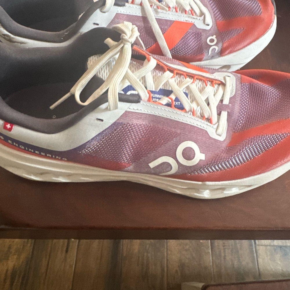 On Running Men's Purple and Red Athletic Shoes